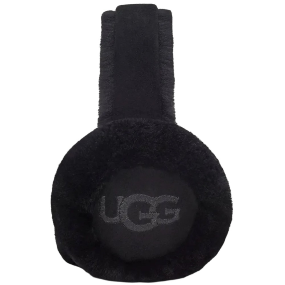 UGG kids sheepskin Embroidered Logo Earmuff-black